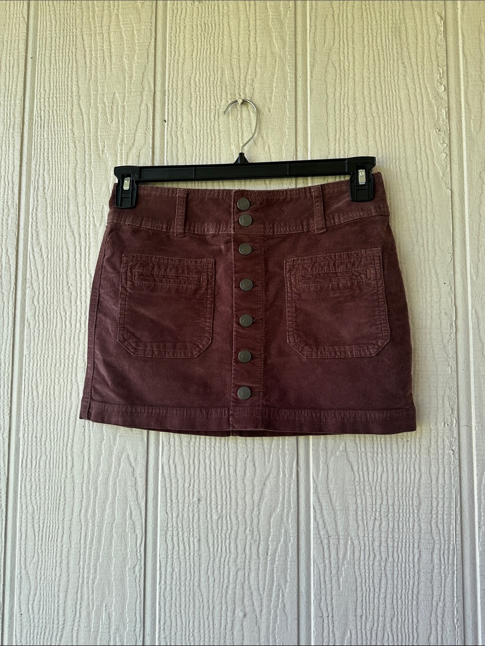 Free People Button-Front Corduroy Mini Skirt